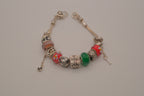 Pandora style Silver tone modular charm bracelet