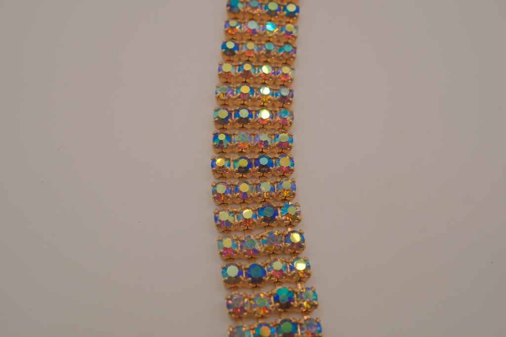 Vintage multi-strand Aurora Borealis (AB) rhinestone bracelet