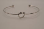 Minimalist silver love knot cuff bracelet