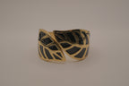 Black Enamel Leaf Cuff Bracelet