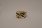Black Enamel Leaf Cuff Bracelet