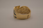 Black Enamel Leaf Cuff Bracelet