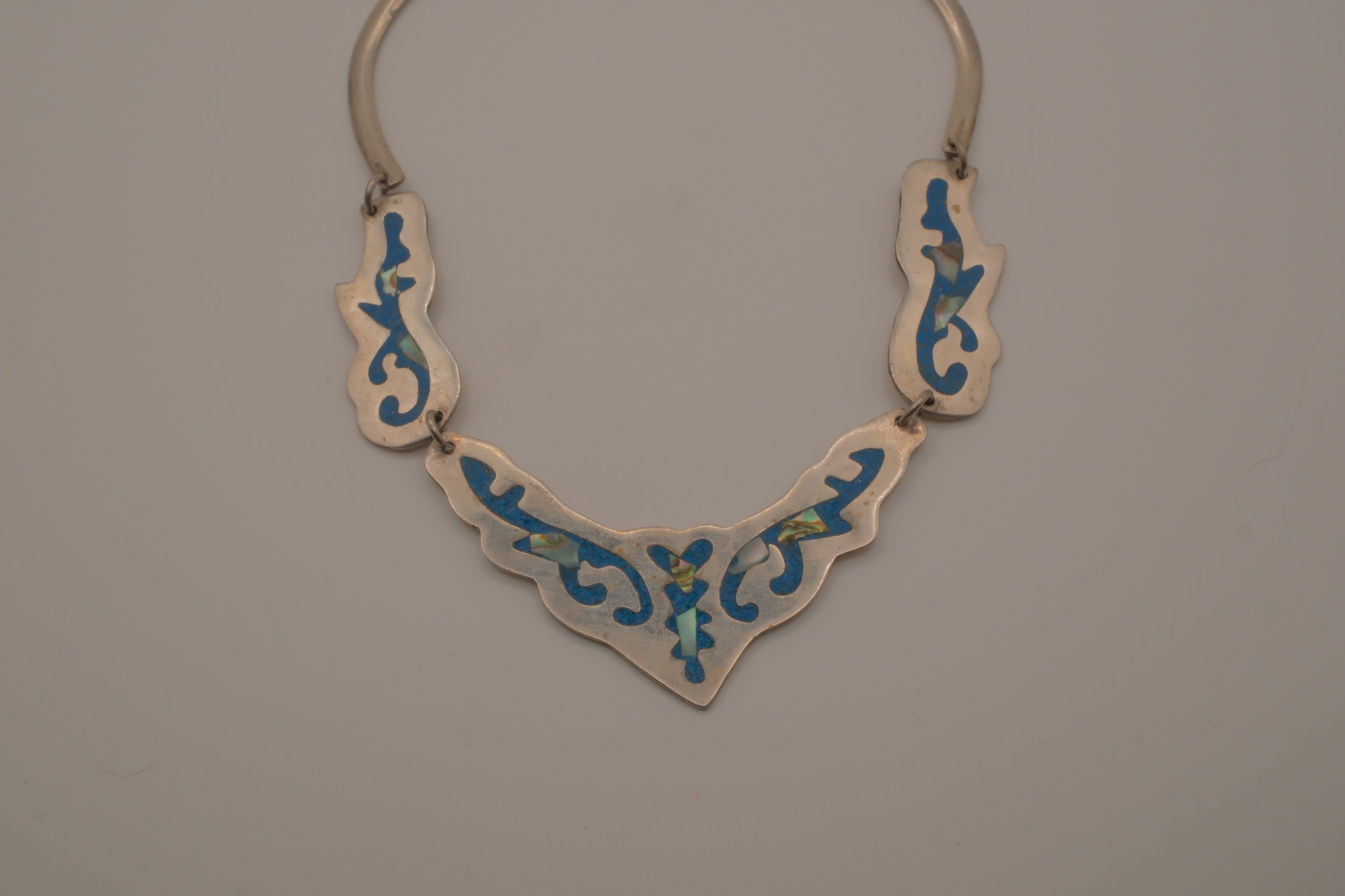 Vintage Mexican Alpaca silver collar necklace