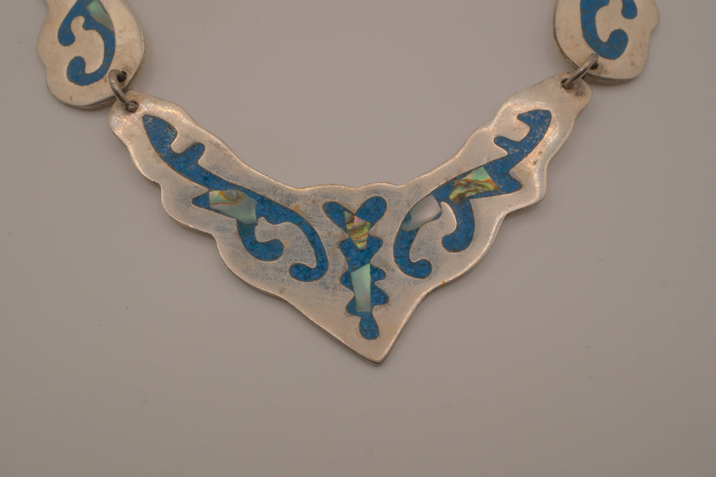Vintage Mexican Alpaca silver collar necklace