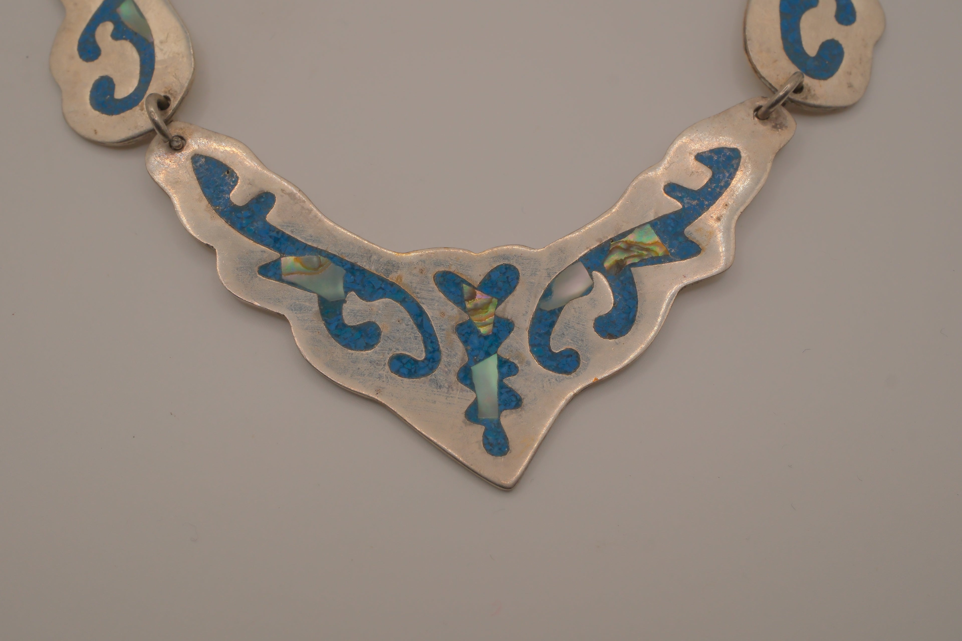 Vintage Mexican Alpaca silver collar necklace