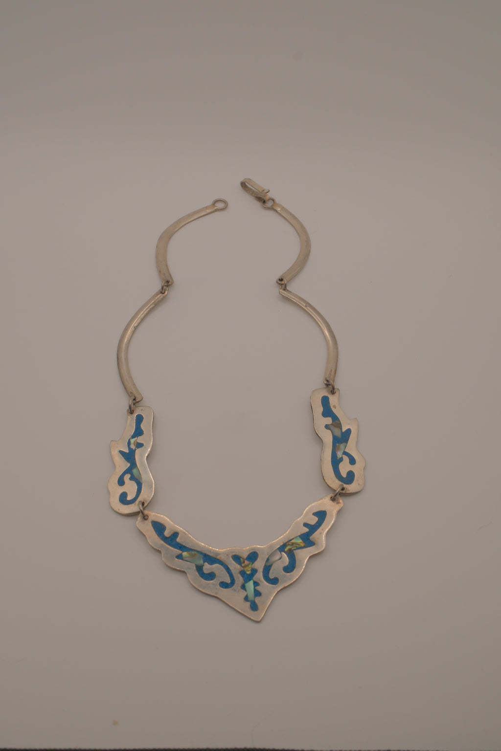 Vintage Mexican Alpaca silver collar necklace