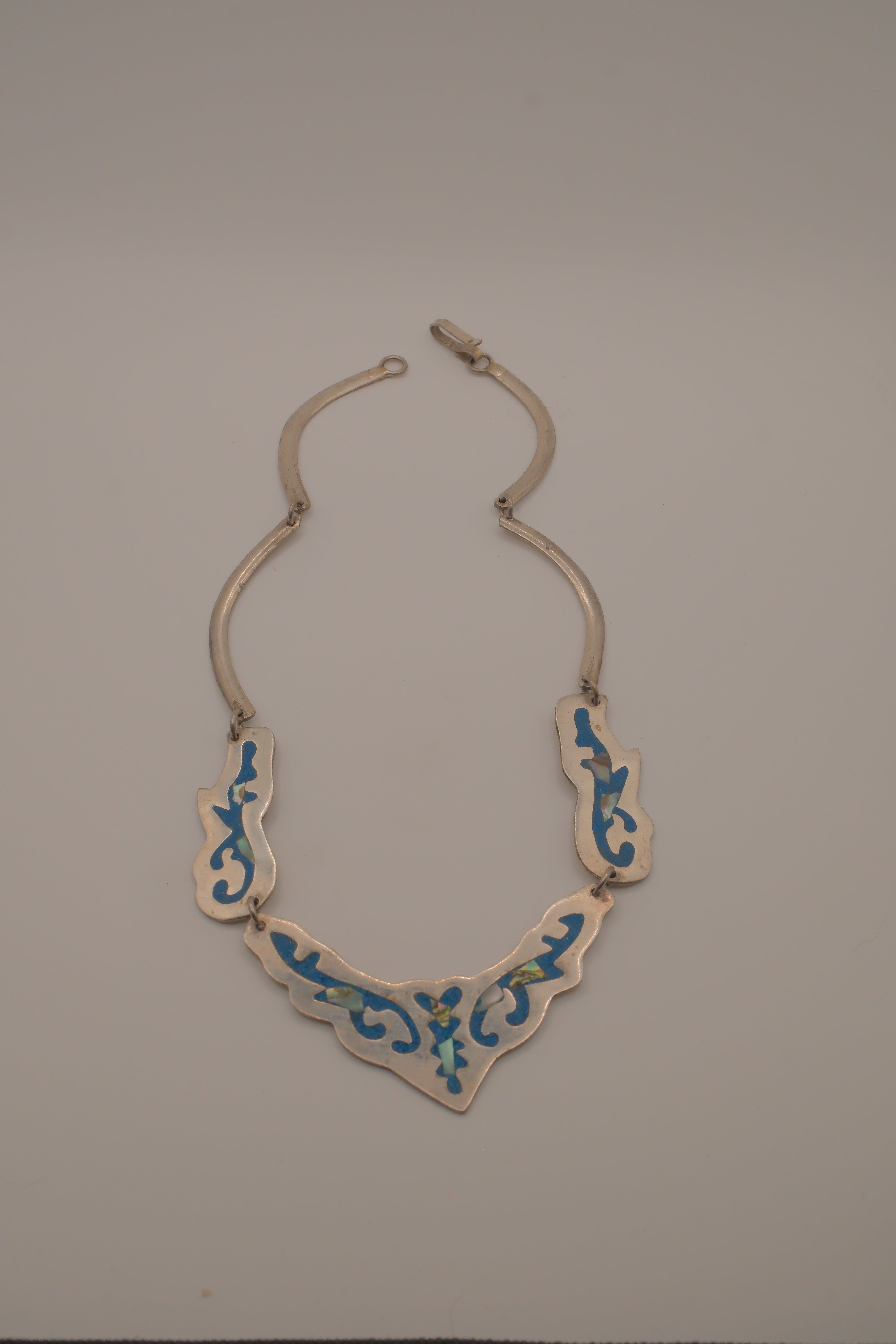 Vintage Mexican Alpaca silver collar necklace