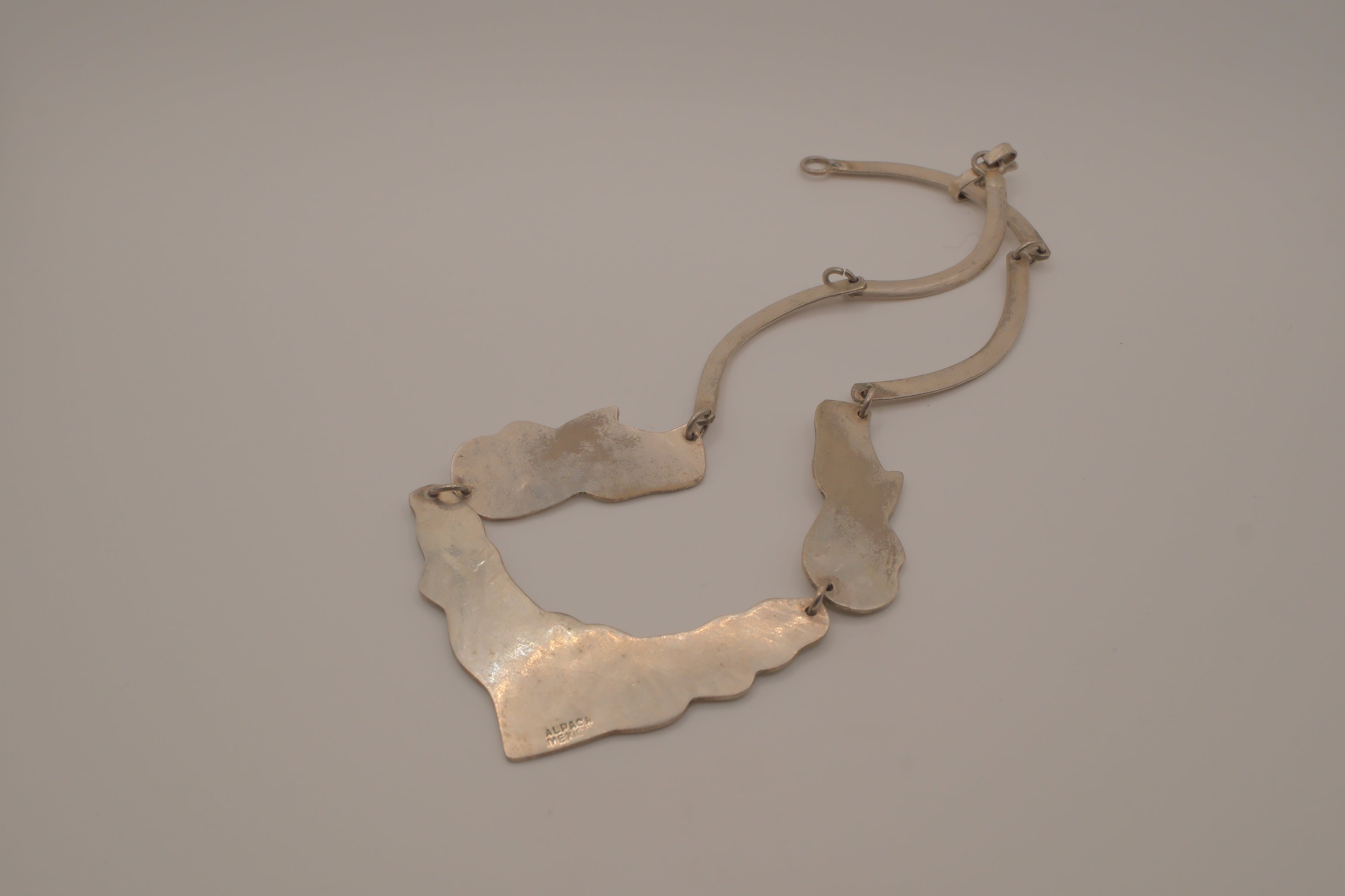 Vintage Mexican Alpaca silver collar necklace