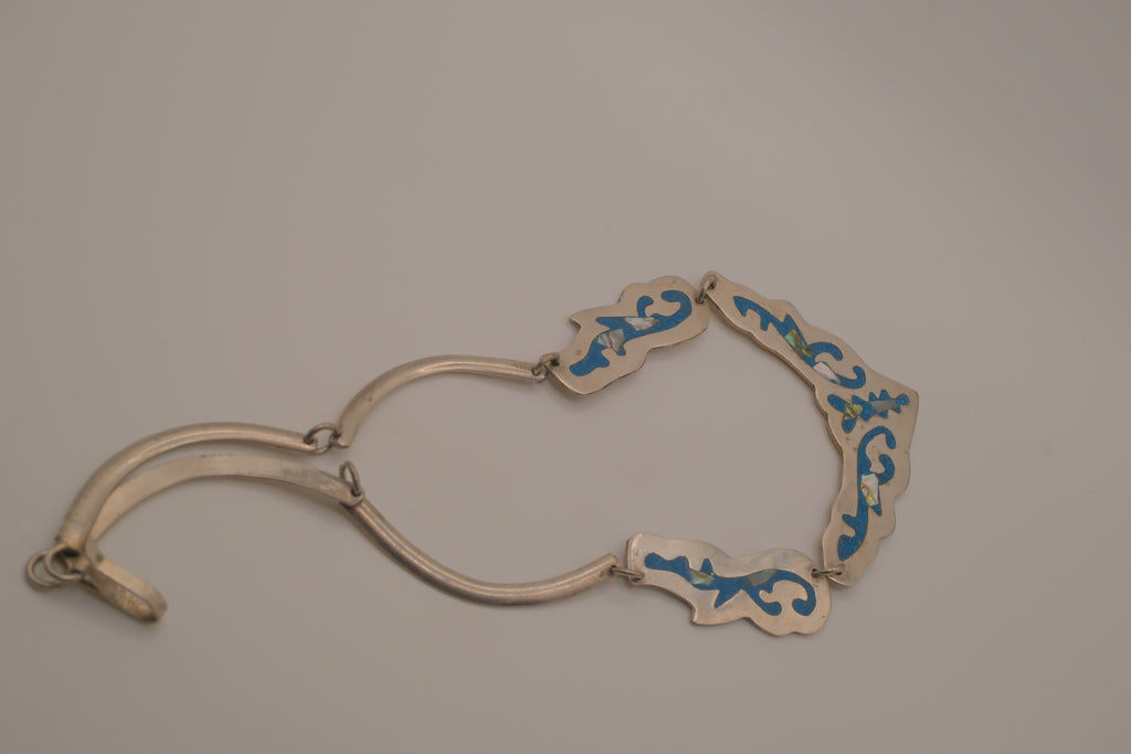 Vintage Mexican Alpaca silver collar necklace