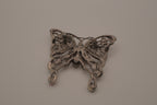 Vintage Red rhinestones filigree butterfly brooch
