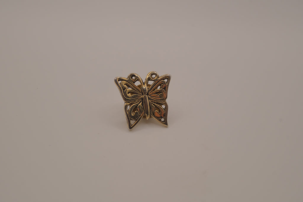 Antique gold butterfly bag pin