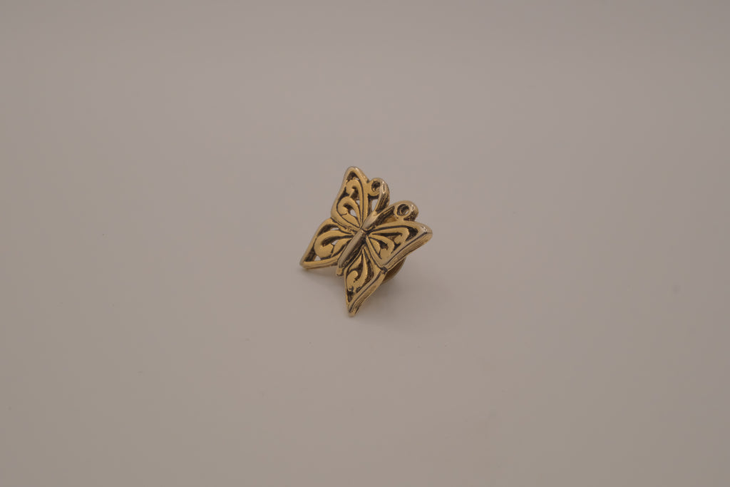Antique gold butterfly bag pin