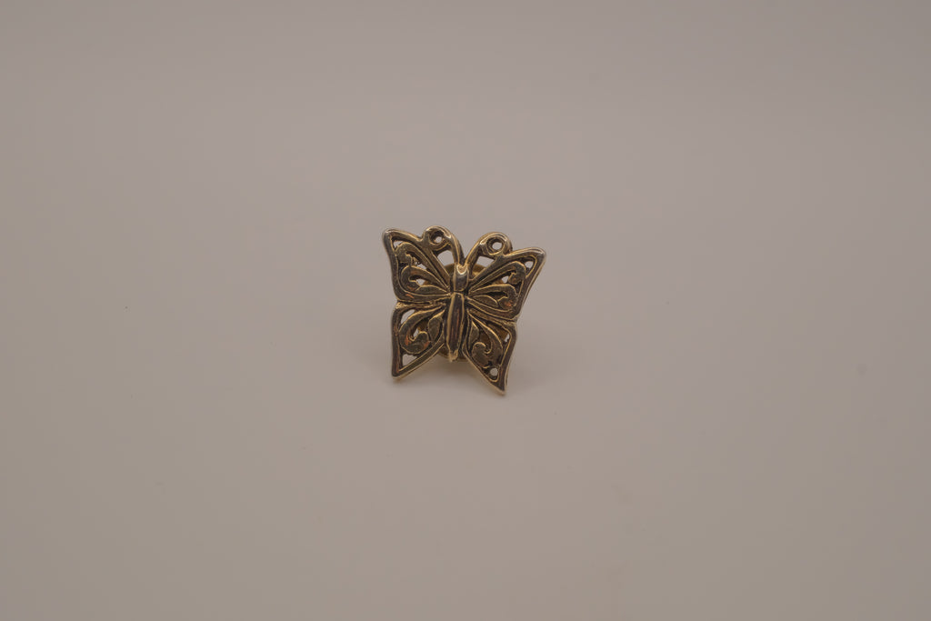 Antique gold butterfly bag pin