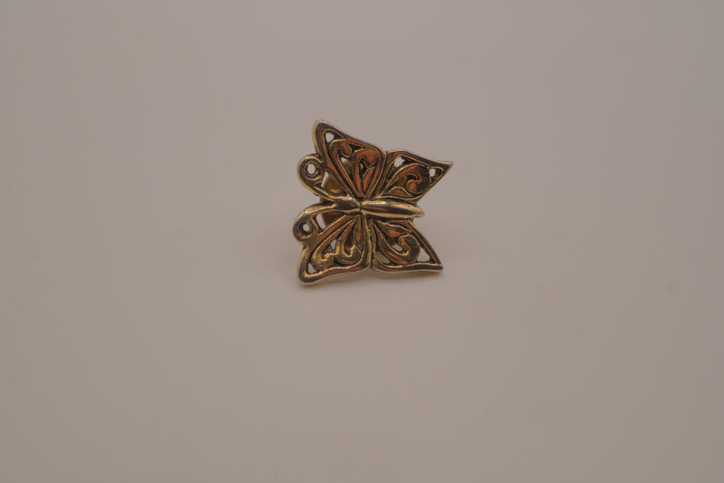 Antique gold butterfly bag pin