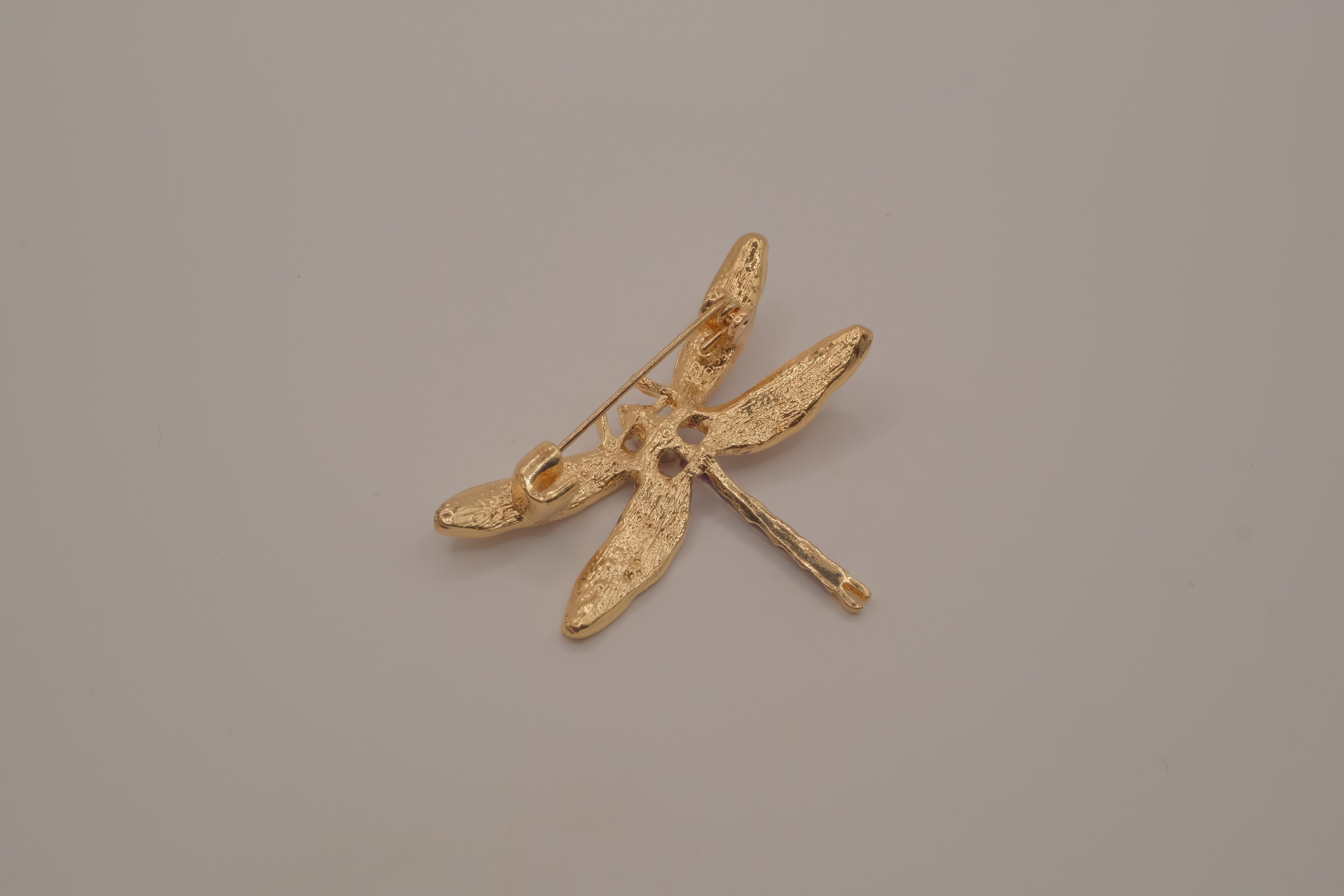 Purple enamel dragonfly brooch