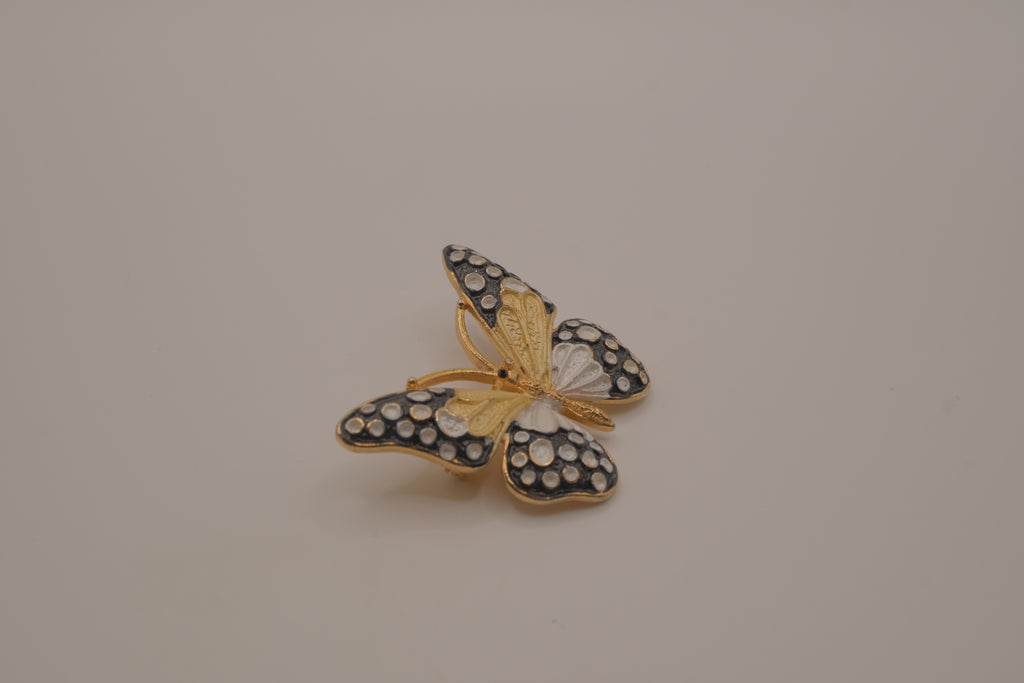 Black and Yellow butterfly brooch