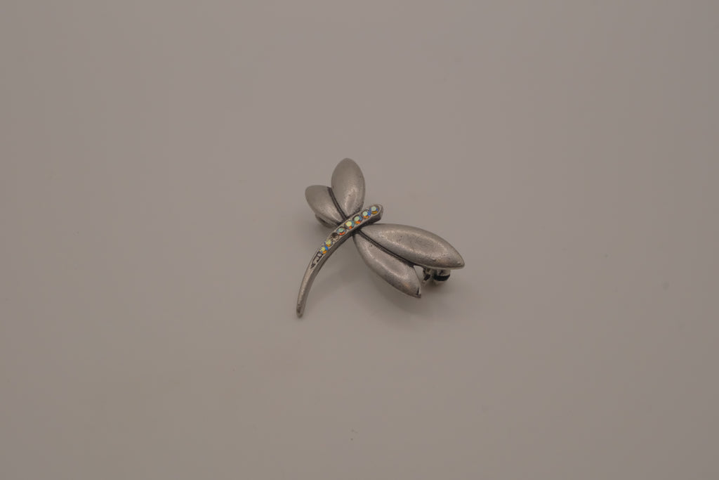 Vintage antique silver dragonfly brooch