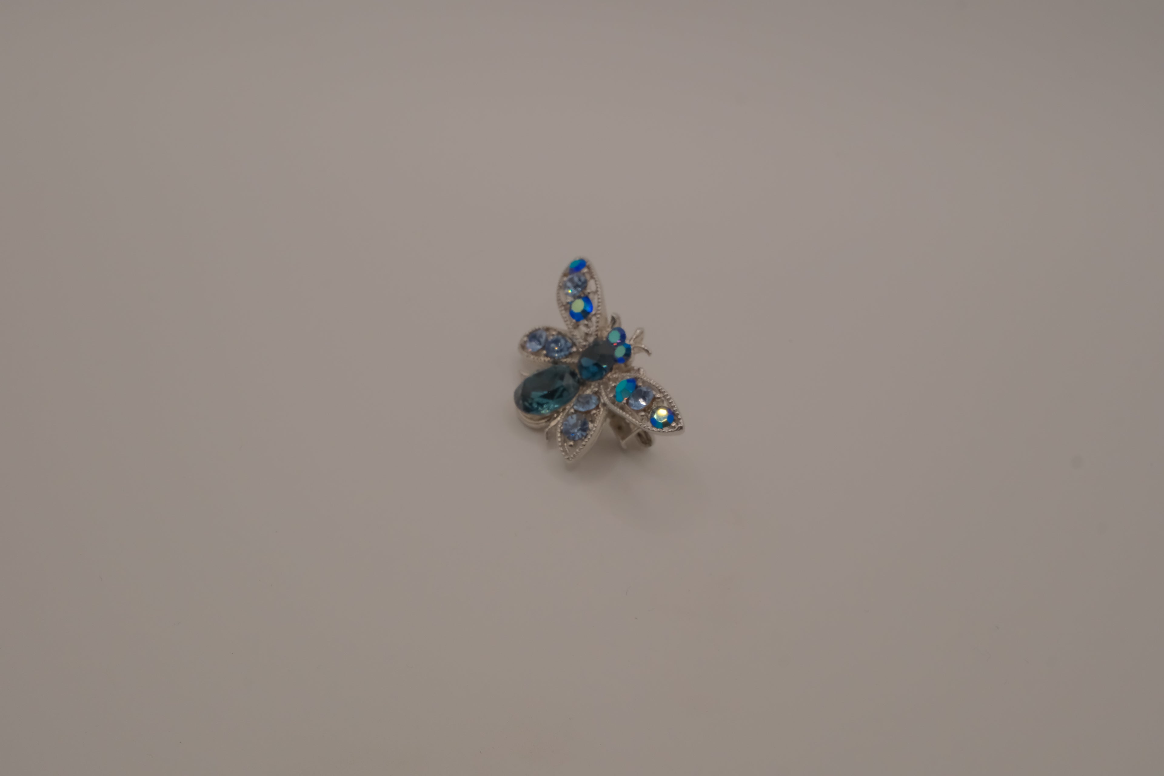 Blue crystal rhinestone Insect brooch