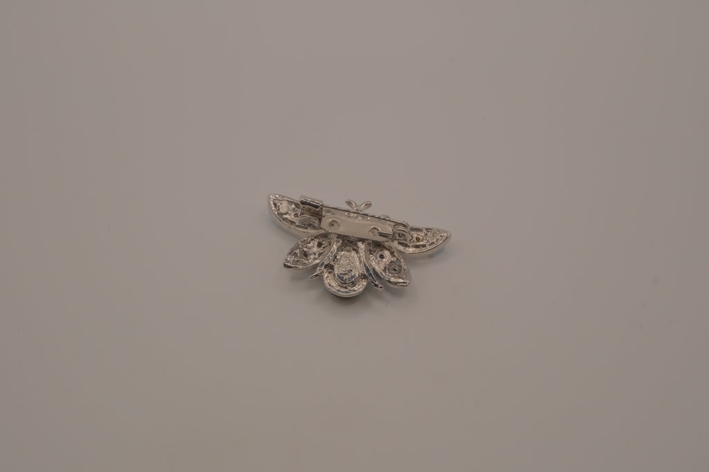 Blue crystal rhinestone Insect brooch