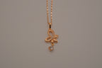 Rose Gold butterfly floral pendant necklace