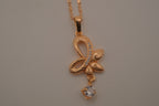 Rose Gold butterfly floral pendant necklace