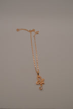 Rose Gold butterfly floral pendant necklace