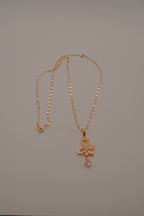 Rose Gold butterfly floral pendant necklace