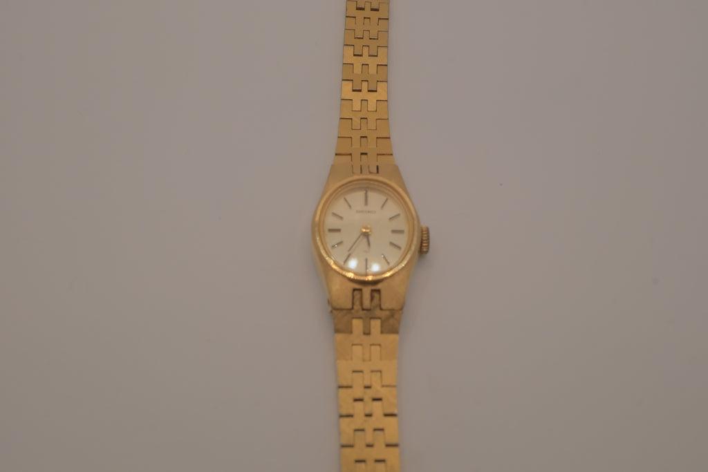 Vintage Seiko women's gold-tone cocktail dress watch