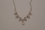 Vintage silver-tone rhinestone festoon necklace