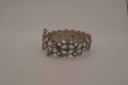 Silver Handcut Mirror and Ghungroo Studded Oxidised Cuff Bracelet