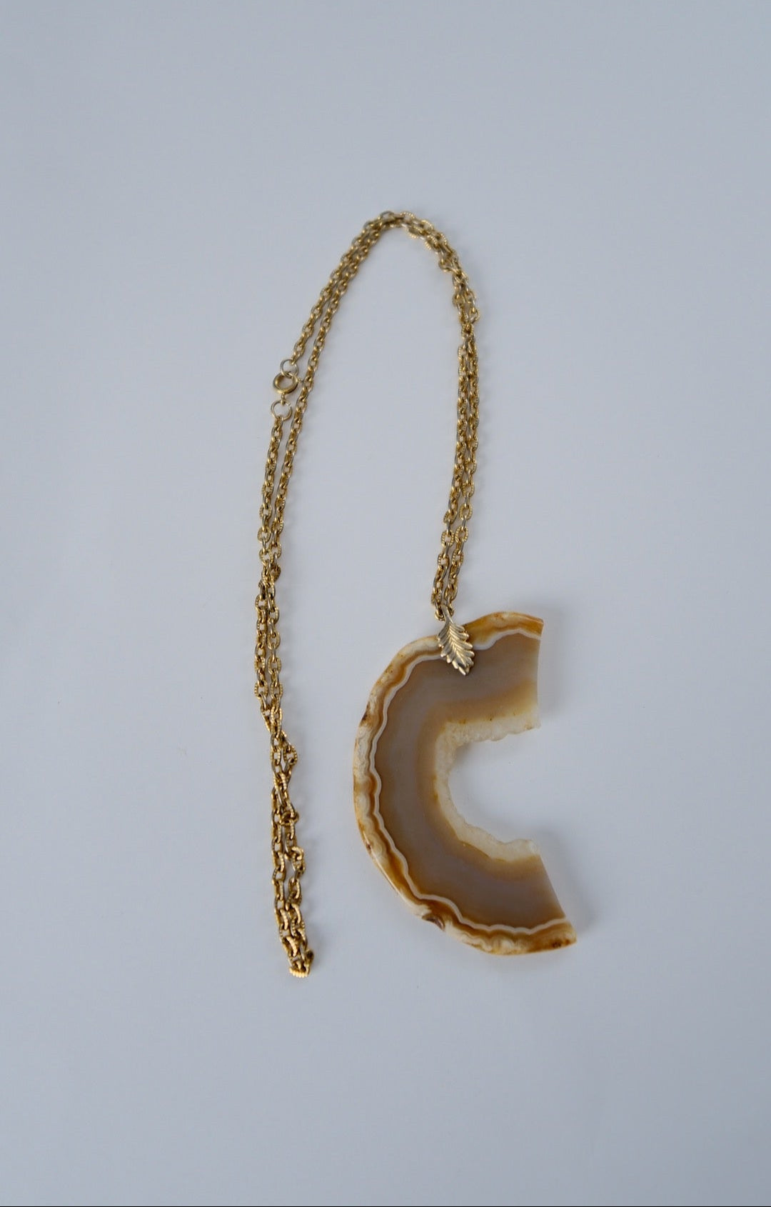 Natural Agate Stone Slice Necklace