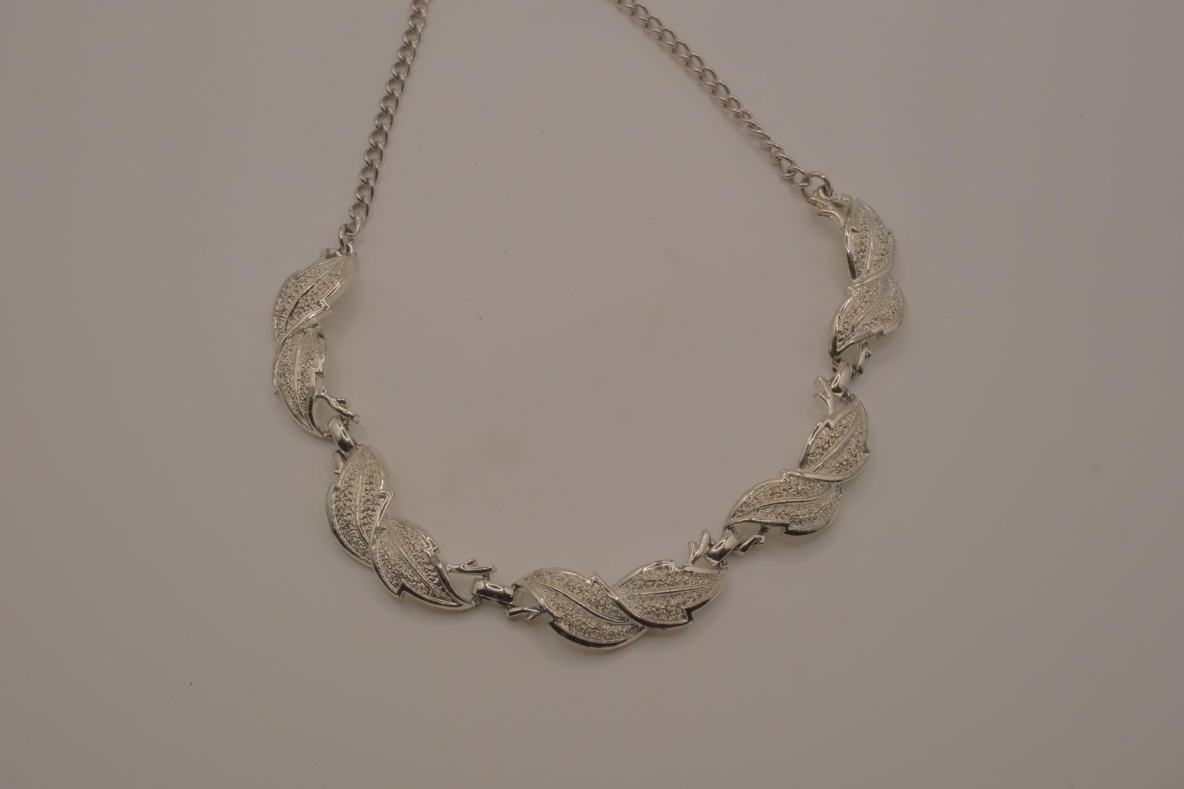 Vintage mid-century silver-tone choker necklace