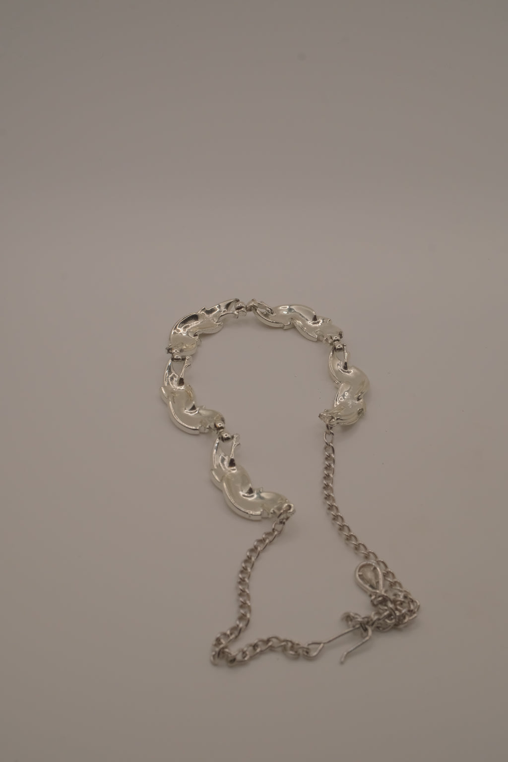 Vintage mid-century silver-tone choker necklace