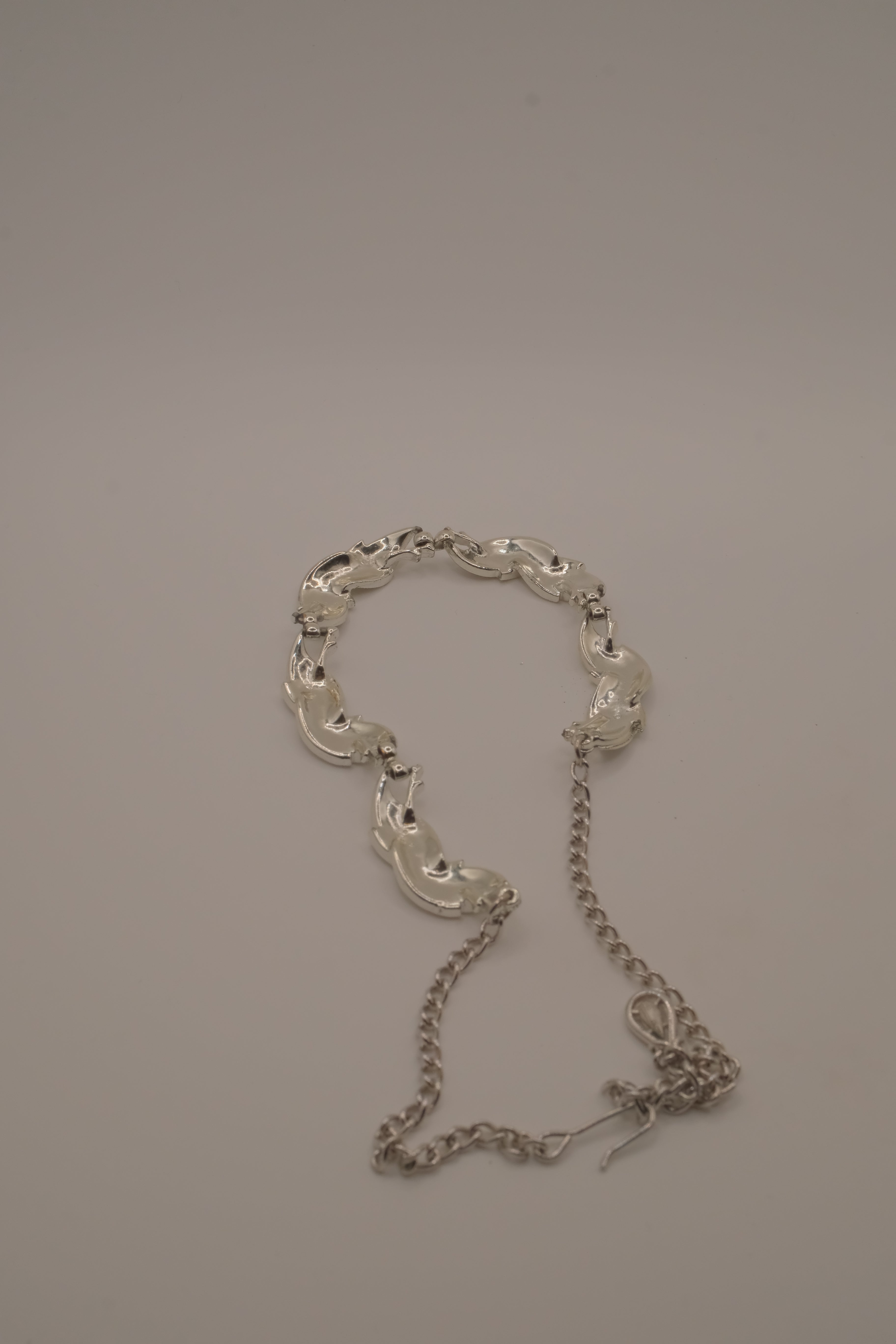 Vintage mid-century silver-tone choker necklace