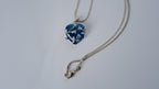 Vintage Silver Blue Glass Heart Necklace