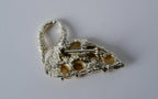 Vintage Mother of Pearl Swan Brooch