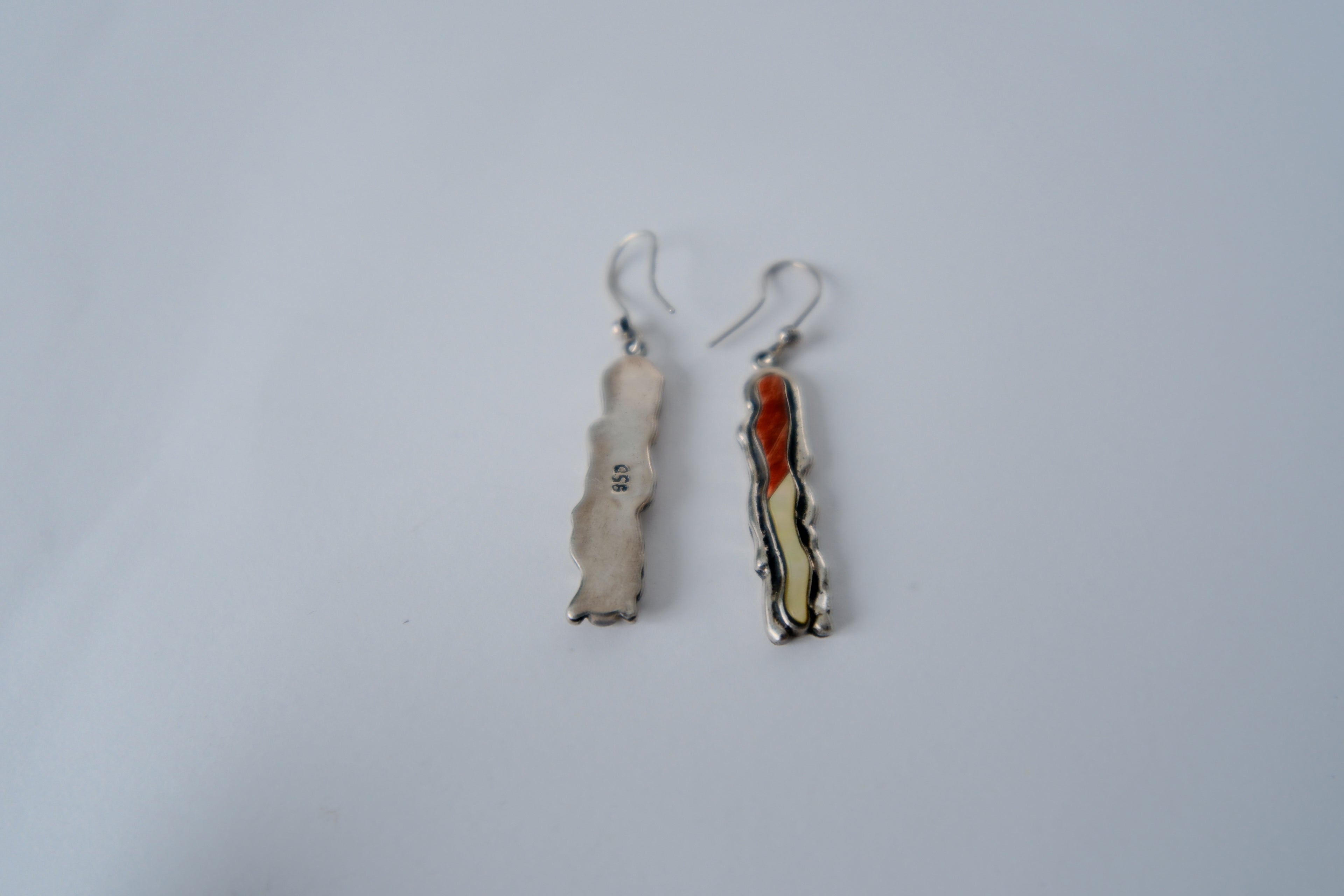 Vintage wavy sterling silver drop earrings