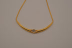 Vintage gold-toned rigid center necklace