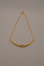 Vintage gold-toned rigid center necklace