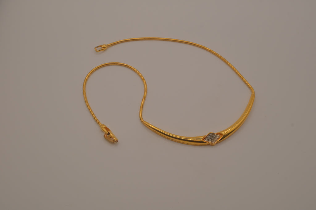 Vintage gold-toned rigid center necklace