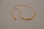 Vintage gold-toned rigid center necklace