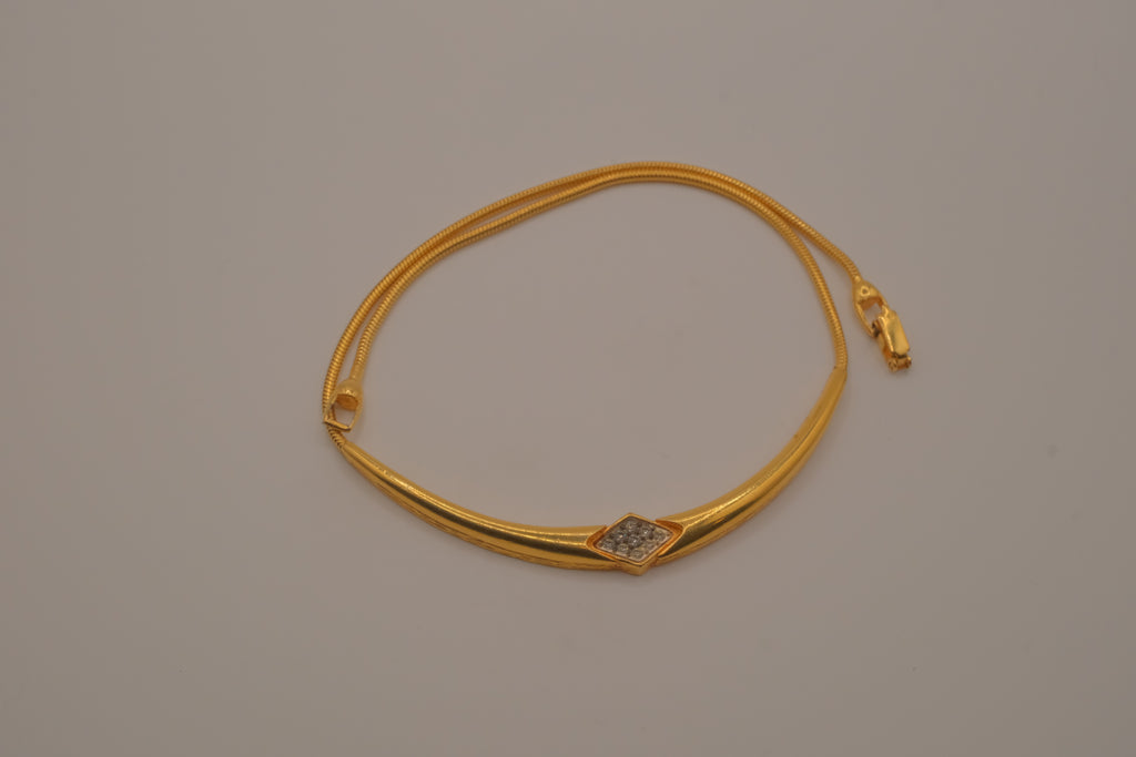 Vintage gold-toned rigid center necklace