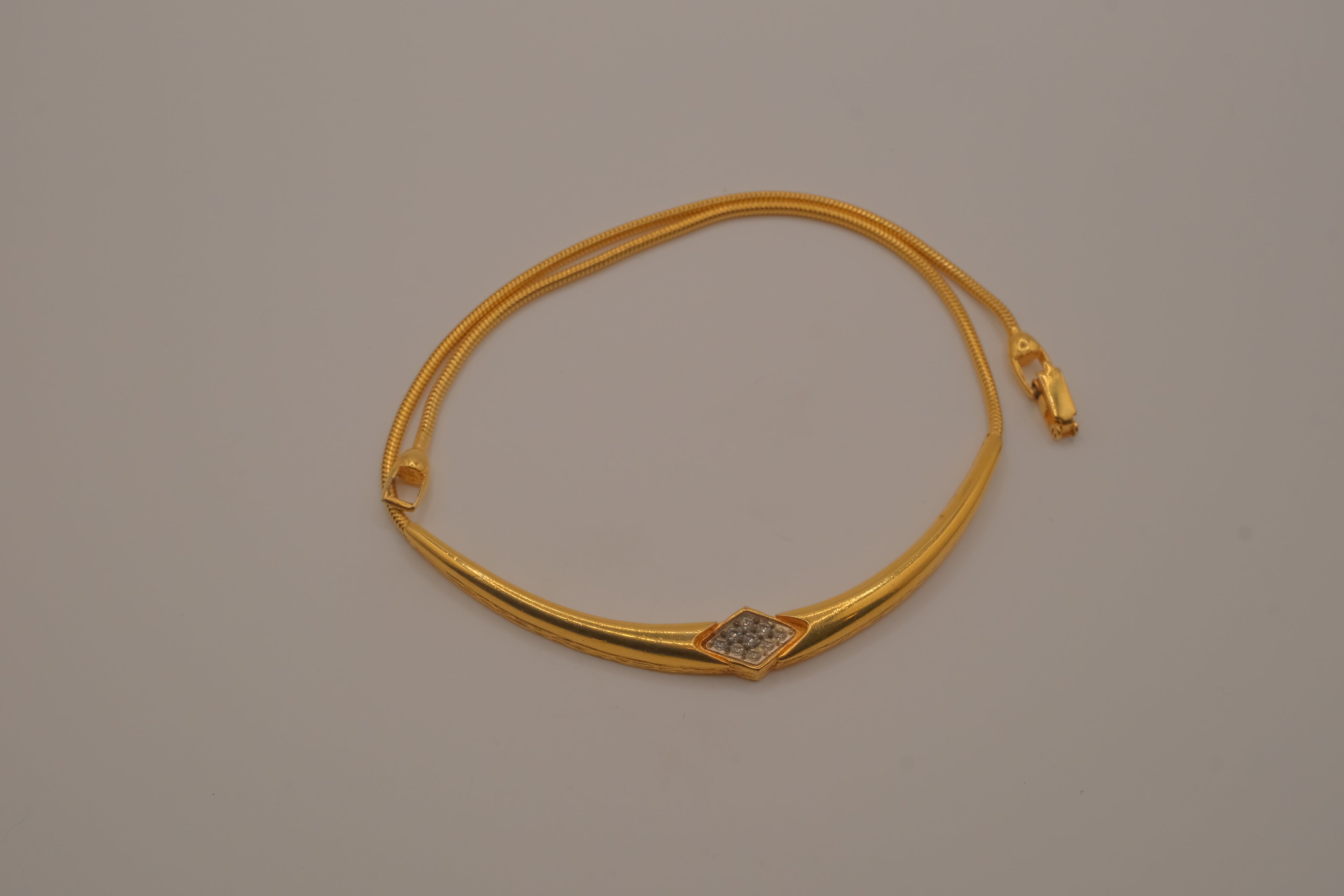Vintage gold-toned rigid center necklace