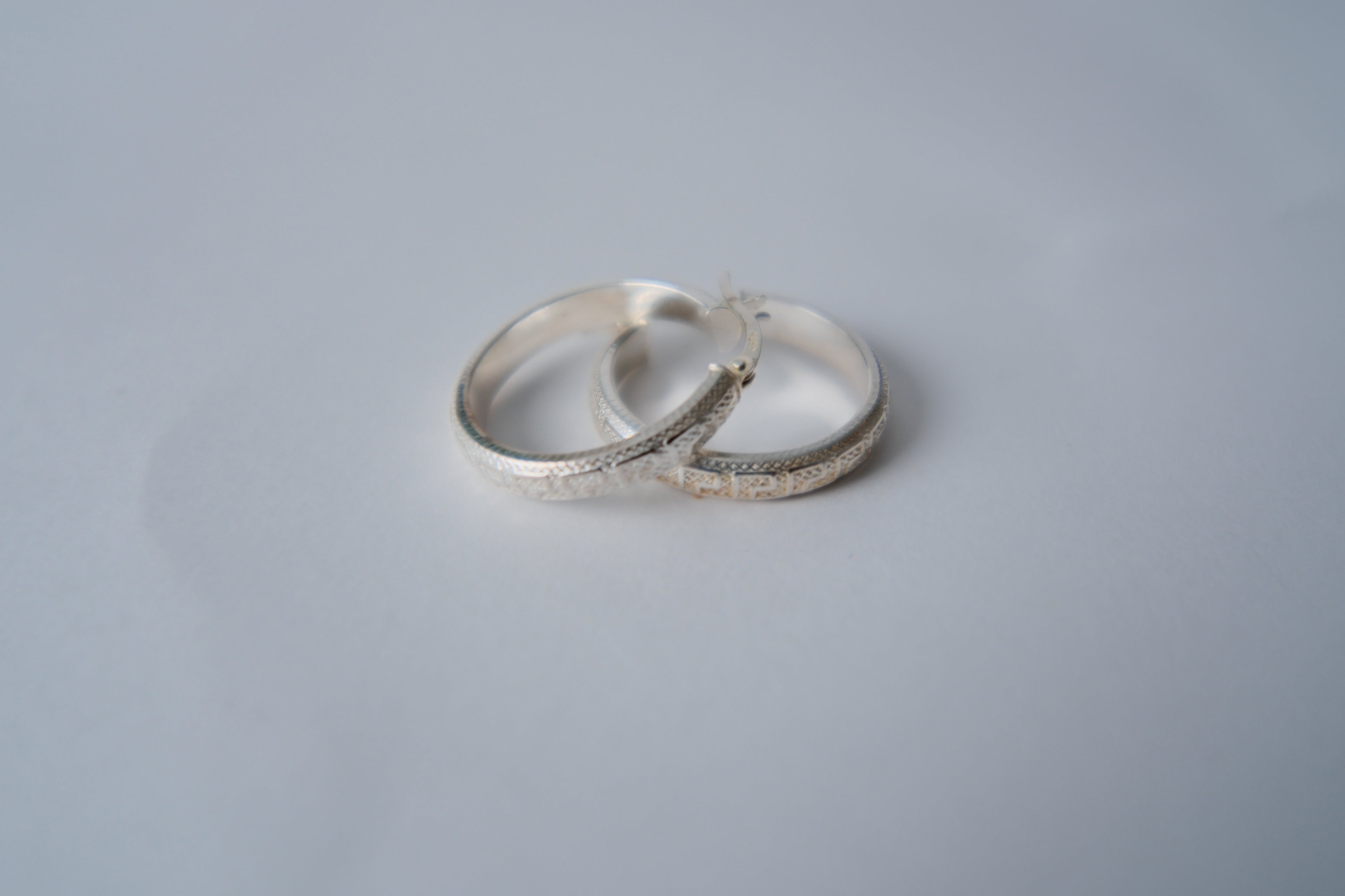Vintage etched hoops