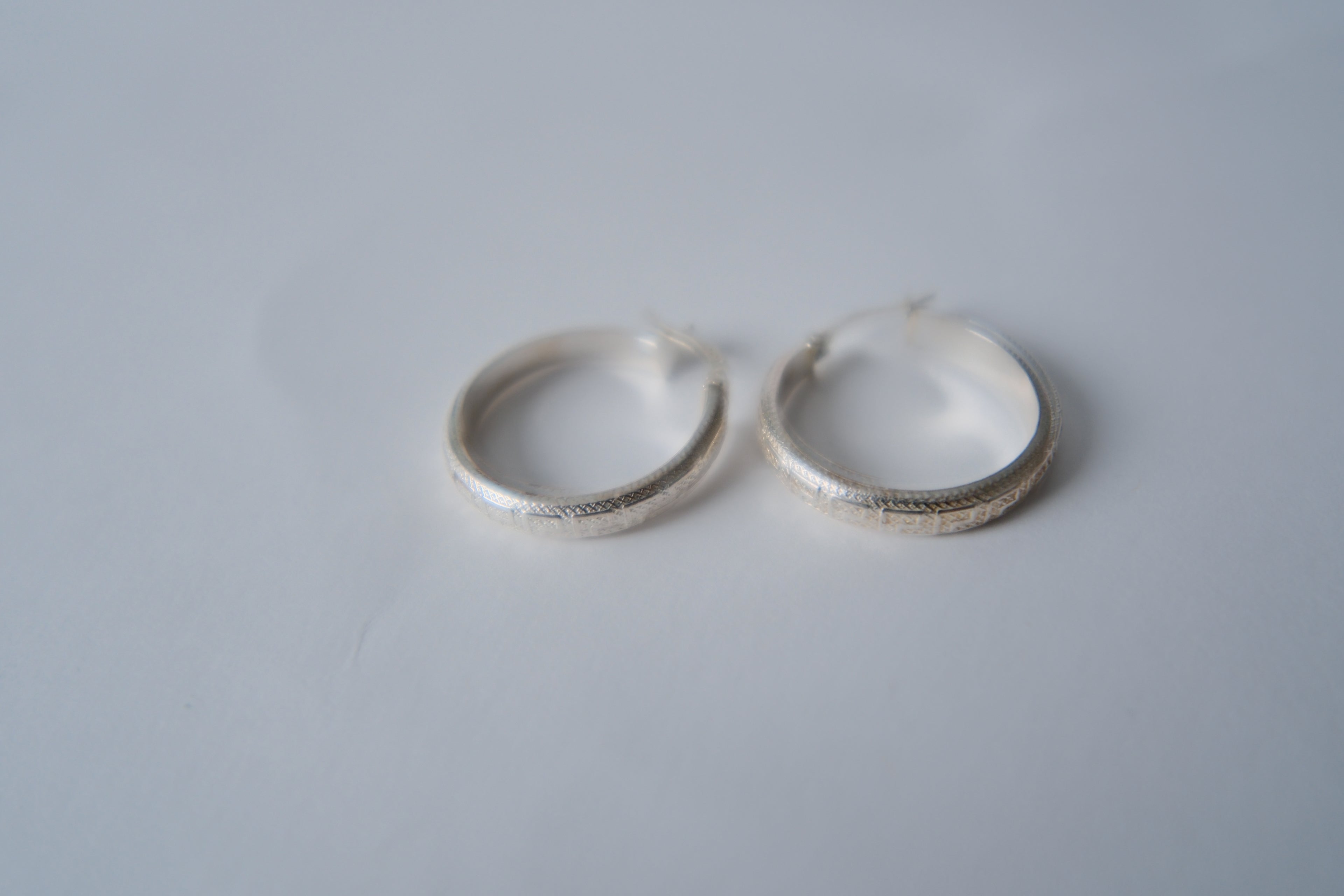 Vintage etched hoops