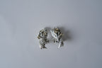 Vintage bouquet shaped silver-tone clip ons&nbsp;