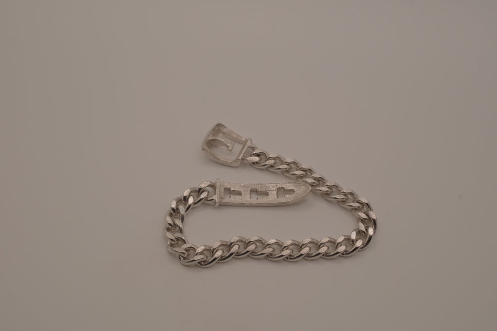 Vintage Avon silver-tone belt buckle chain bracelet