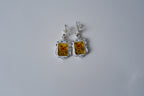 1928 rose enamel drop earrings