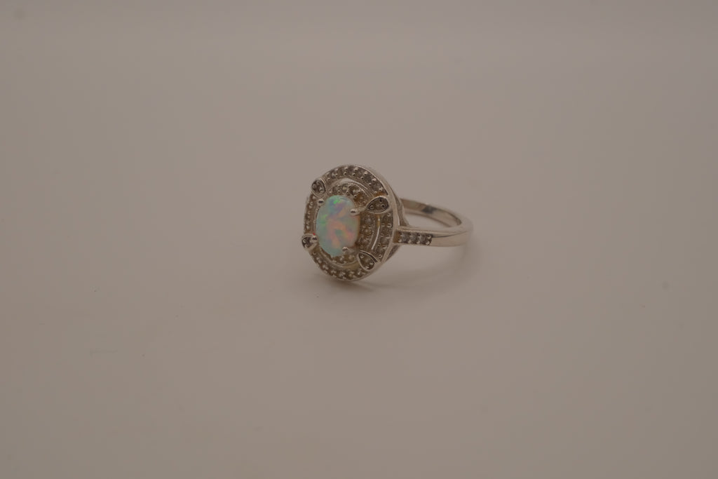 Sterling silver Oval Opal ring