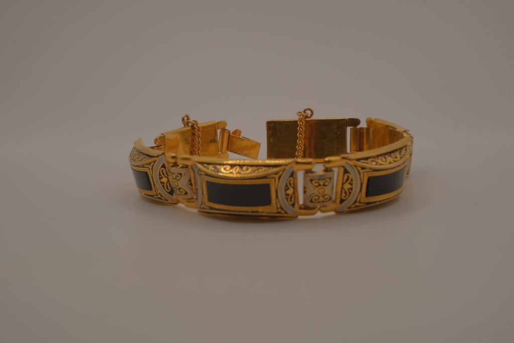 Vintage Damascene link bracelet